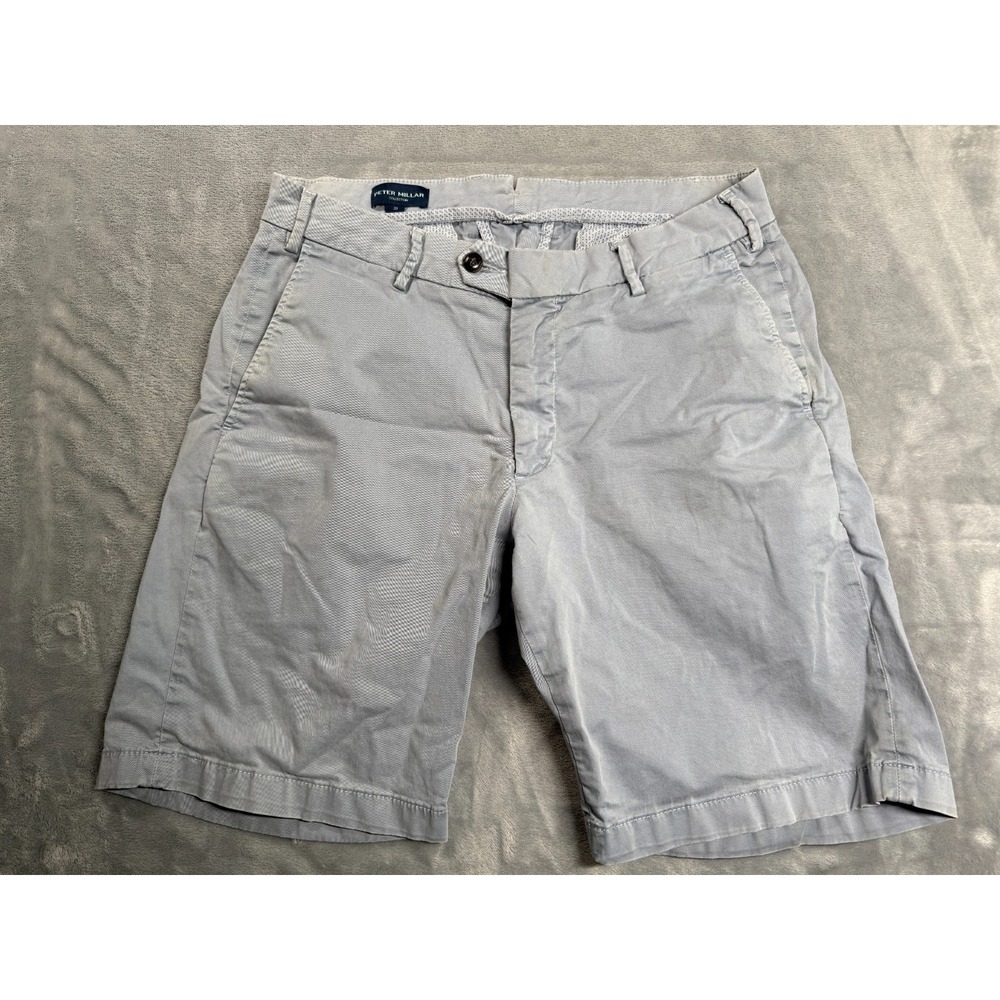 Peter Millar Golf Shorts Men’s 33 Gray Flat Front Performance
